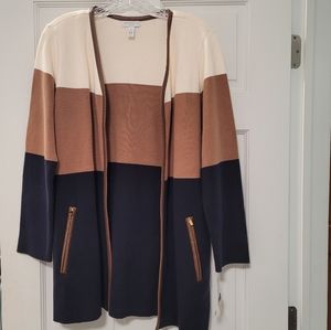 [SOLD] Charter Club Women's Petite L  Colorblock Cardigan, Multicolor, NWT.